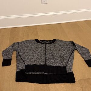 French Connection Black and Gray Chevron Sweater